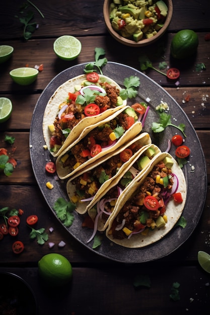 Foto gratuita delicioso arreglo de tacos