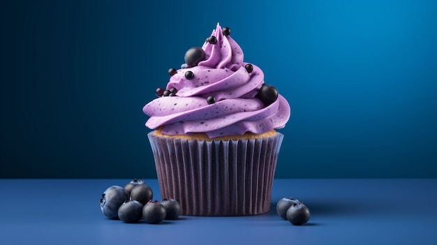 Foto gratuita delicioso cupcake con frutos rojos