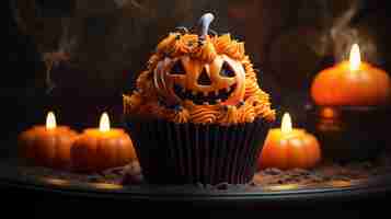 Foto gratuita delicioso cupcake para halloween