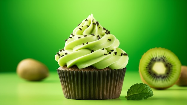 Foto gratuita delicioso cupcake con kiwi