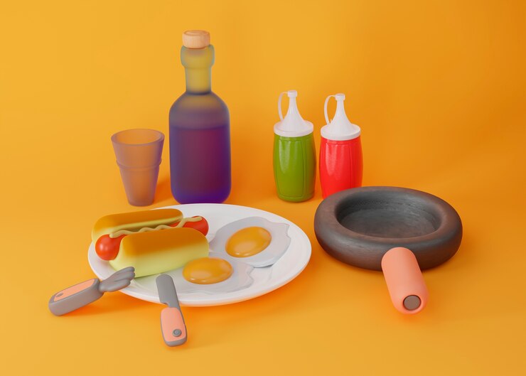 Foto gratuito delicioso desayuno estilo caricatura