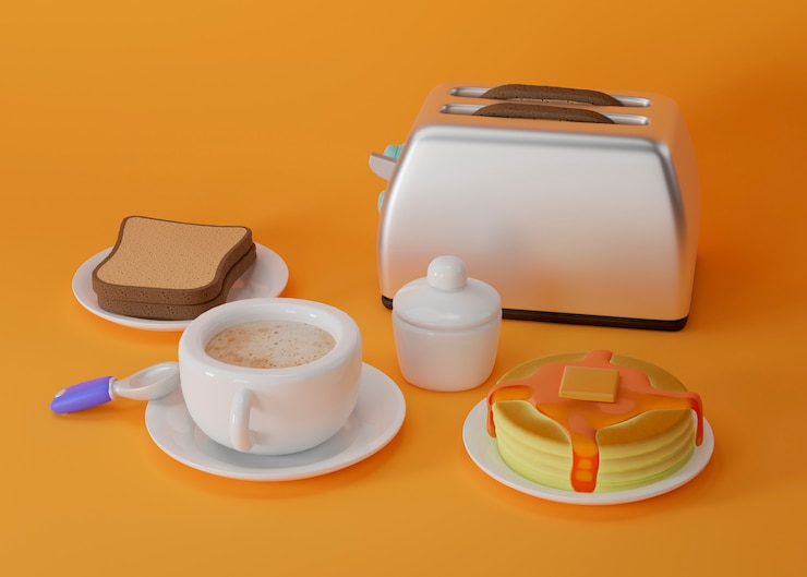 Foto gratuito delicioso desayuno estilo caricatura