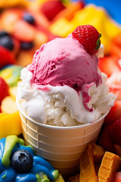 Foto gratuita delicioso helado en estudio