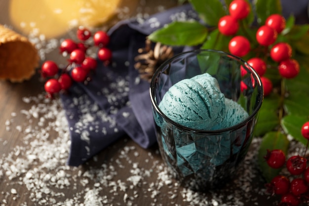 Delicioso helado en invierno