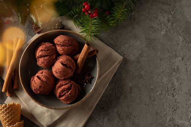 Delicioso helado en invierno