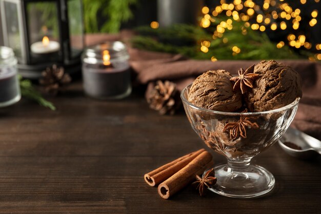 Delicioso helado en invierno