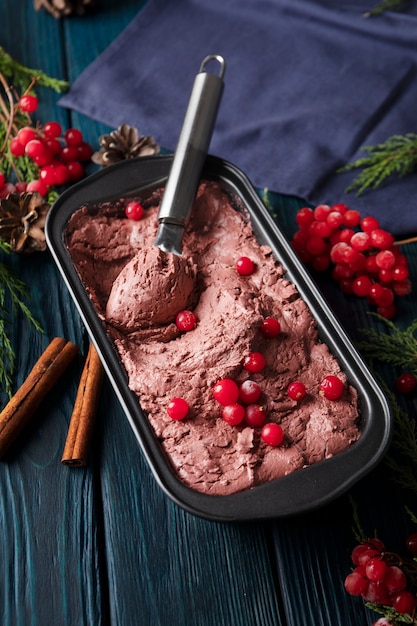 Delicioso helado en invierno