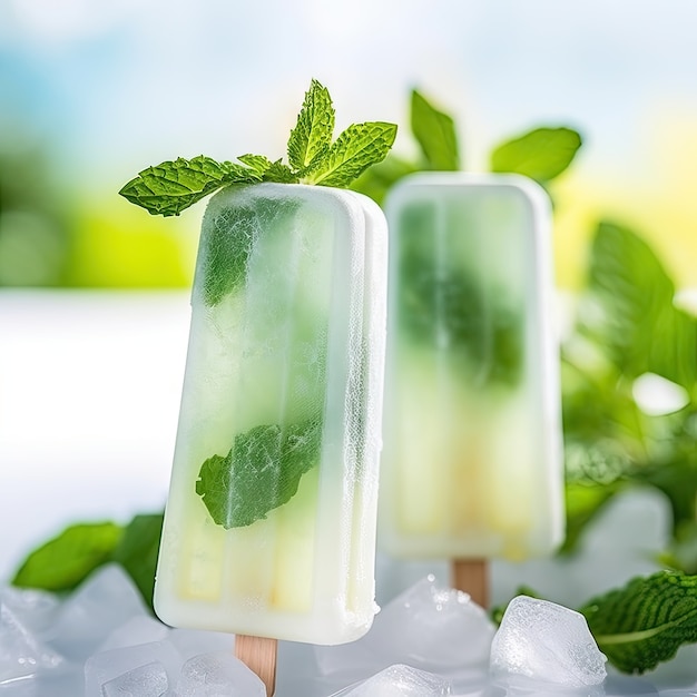 Foto gratuita delicioso helado con menta