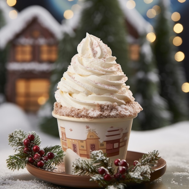 Delicioso helado en temporada de invierno.