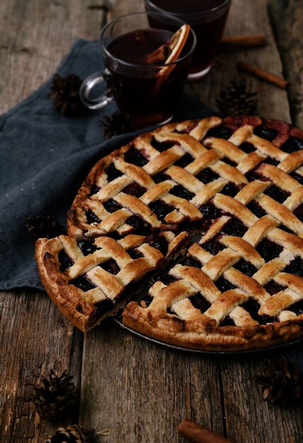 Delicioso pastel de arándanos