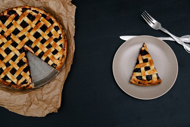 Delicioso pastel de arándanos