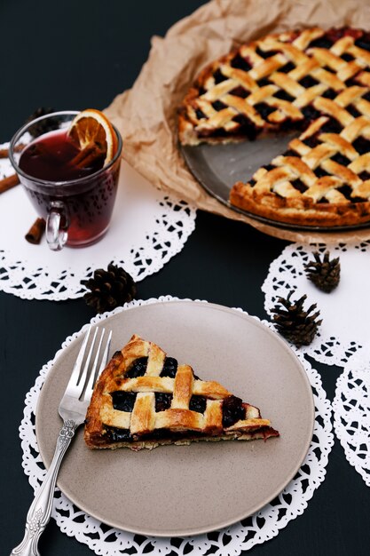 Delicioso pastel de arándanos