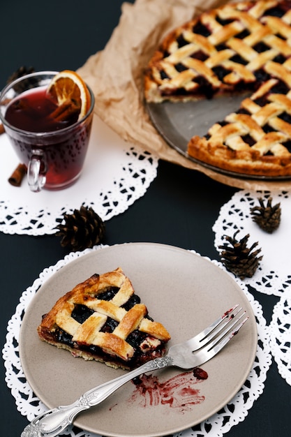 Delicioso pastel de arándanos