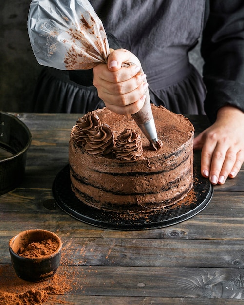 Delicioso pastel de chocolate