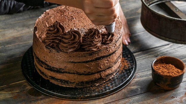 Delicioso pastel de chocolate