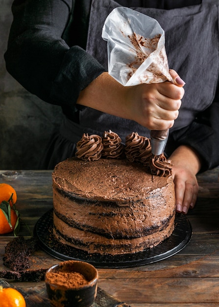 Delicioso pastel de chocolate