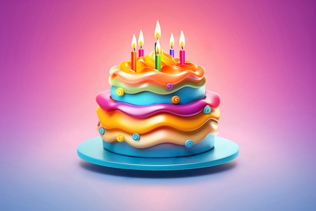 Foto gratuita un delicioso pastel de cumpleaños con fondo rosa.