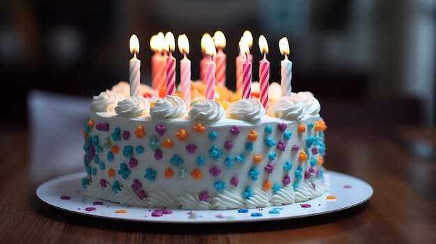 Foto gratuita delicioso pastel de cumpleaños con velas