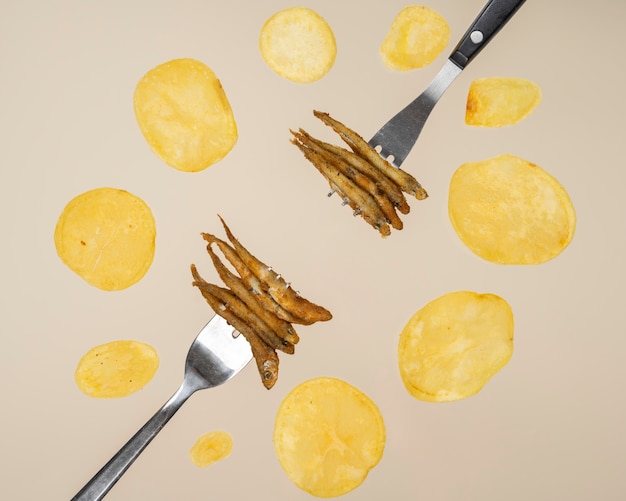 Delicioso pescado y patatas fritas comida de inglaterra