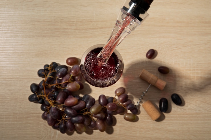 Foto gratuito delicioso vino de alta calidad bodegón