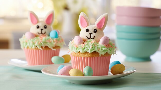 Deliciosos cupcakes tema de pascua