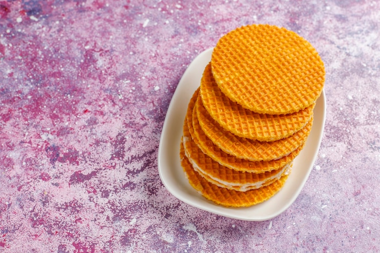 Foto gratuito deliciosos gofres holandeses.