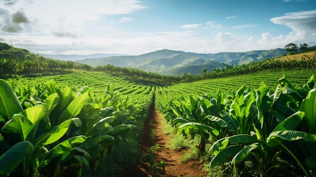 Deliciosos plátanos en la naturaleza