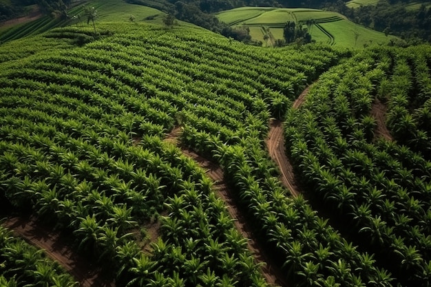 Deliciosos plátanos en la naturaleza