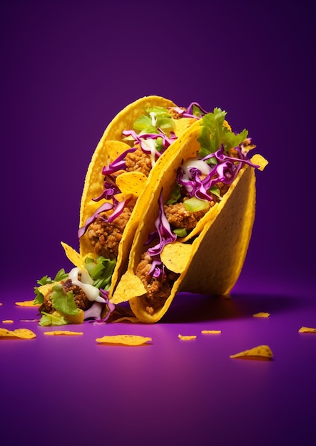 Foto gratuita deliciosos tacos en el estudio.