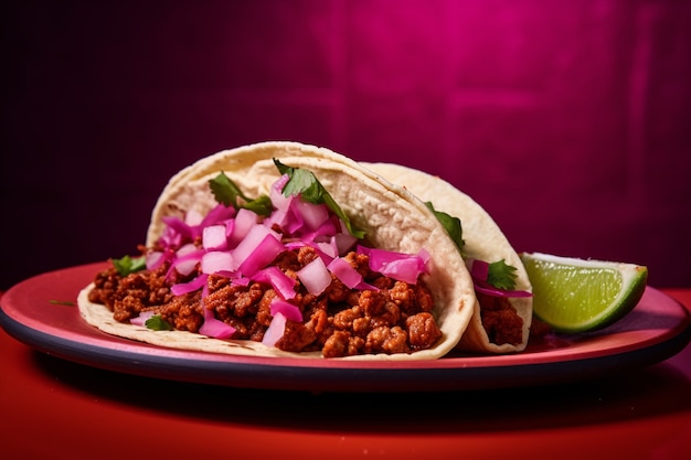 Foto gratuita deliciosos tacos en el estudio.