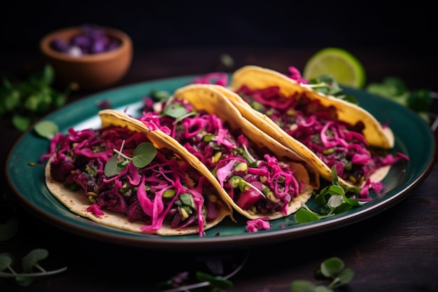 Deliciosos tacos en la mesa