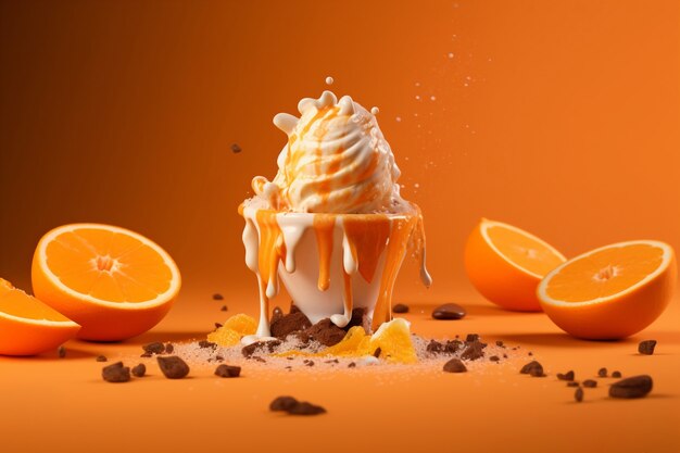Derretir helado con naranja
