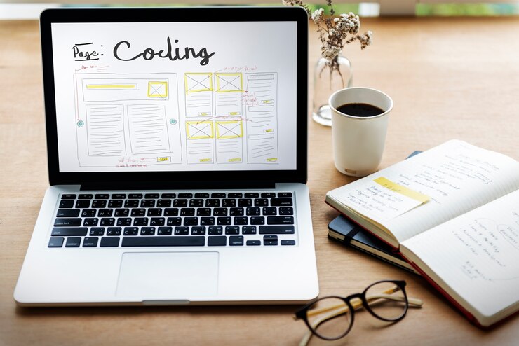 Foto gratuito desarrollar codificación diseño web plantilla web de codificación