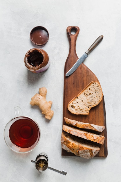 Foto gratuita desayuno con té