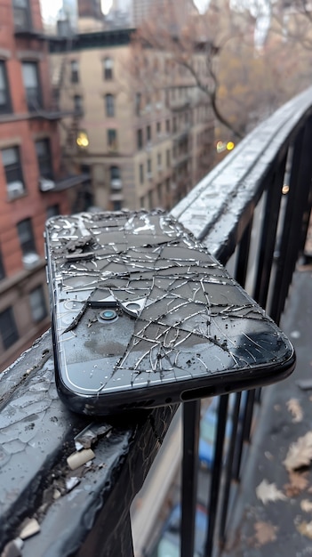 Foto gratuita destrucción de la escena de los teléfonos inteligentes