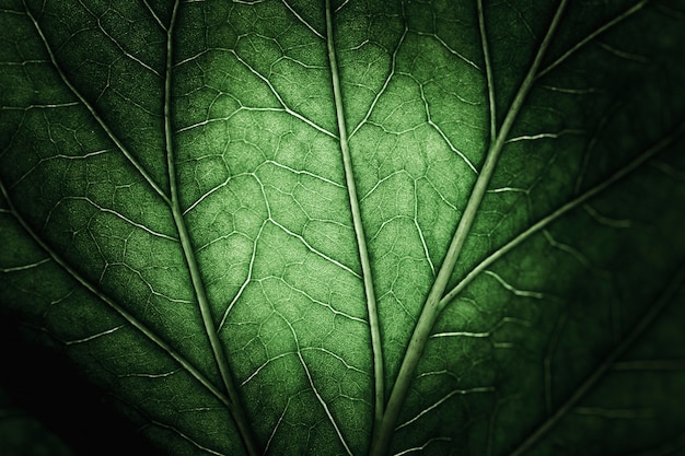 Detalle de una hoja verde