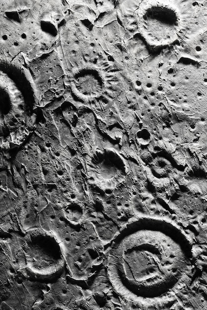 Detalles en blanco y negro del concepto de textura lunar