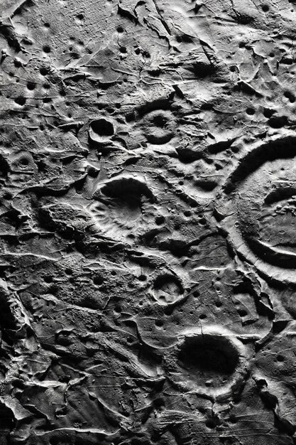 Detalles en blanco y negro del concepto de textura lunar