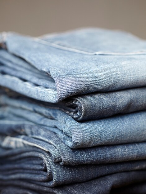 los detalles de la tela de blue jeans