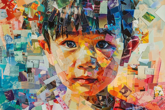 Foto gratuita día del autismo con un retrato colorido
