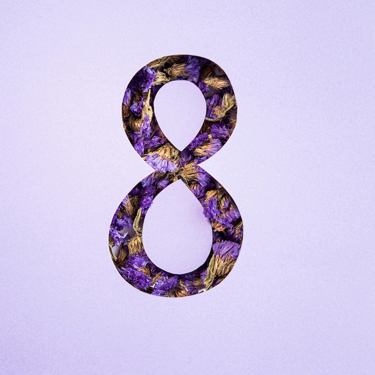 Foto gratuito día floral de la mujer 8 de marzo flat lay