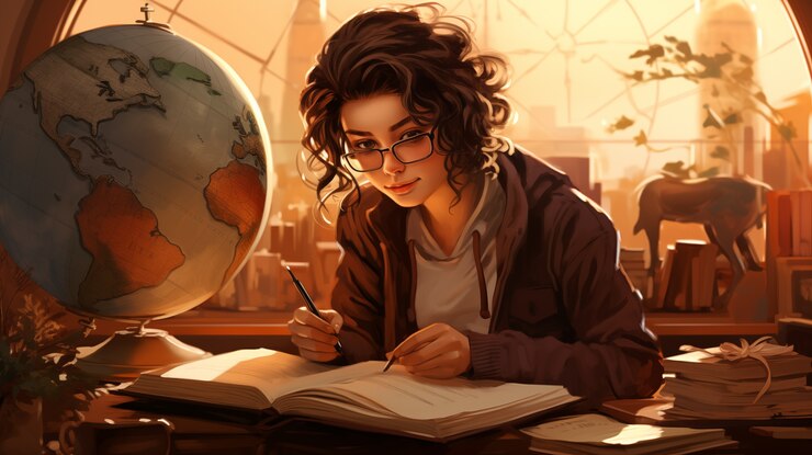 Foto gratuito día internacional de la educación al estilo de las caricaturas
