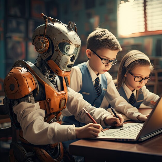 Día internacional de la educación en estilo futurista