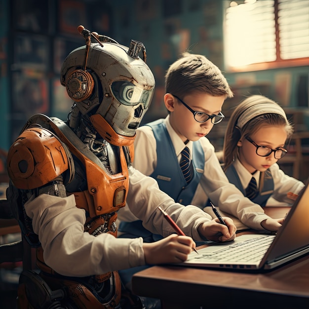 Día internacional de la educación en estilo futurista