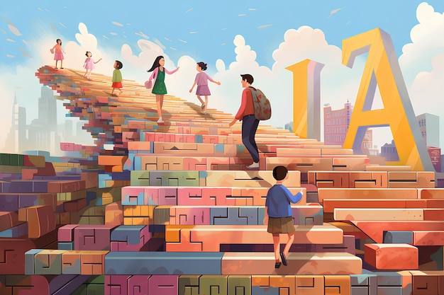 Foto gratuita día internacional de la ilustración en la educación