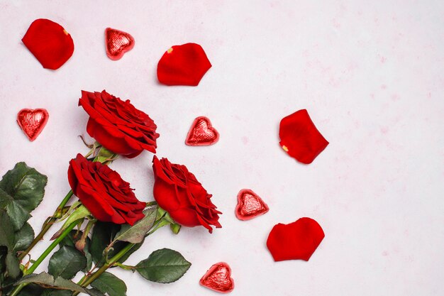 Día de San Valentín, tarjeta del día de San Valentín con rosas