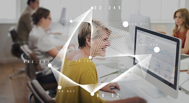 Diagrama de análisis de estadísticas Concepto de crecimiento de estrategia de datos