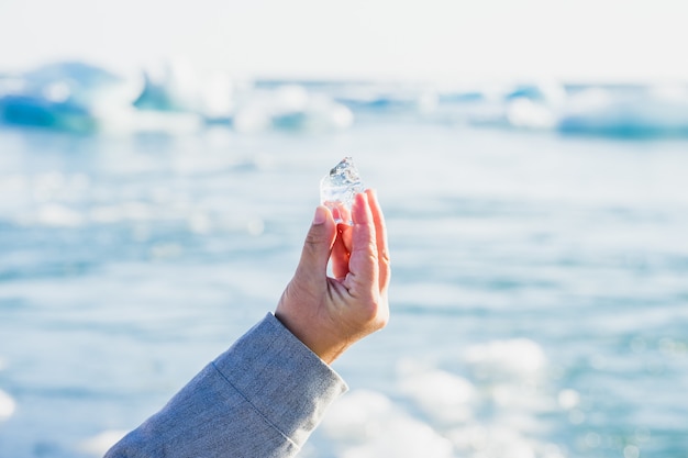 Diamond Beach en la laguna glaciar Jokulsarlon, Islandia