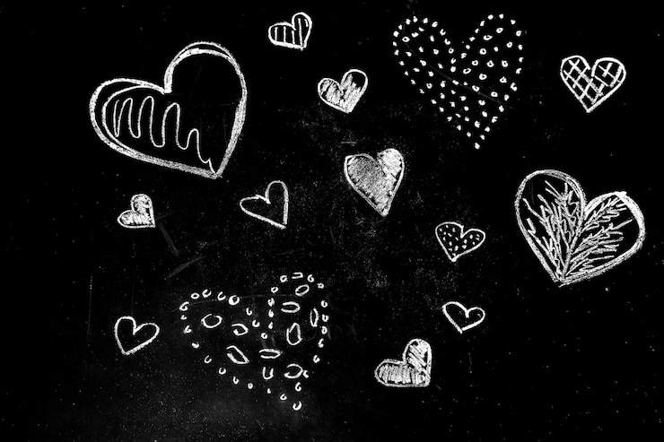 Foto gratuito dibujar corazones de tiza