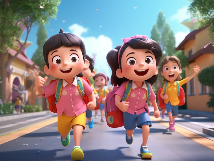 Foto gratuito dibujos animados en 3d de vuelta a la escuela